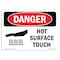 Signmission OSHA Sign, Hot Surface Do Not Touch, 18in X 12in Plastic, 18" W, 12" H, Lndscp, OS-DS-P-1218-L-1363 OS-DS-P-1218-L-1363 - alternate 1